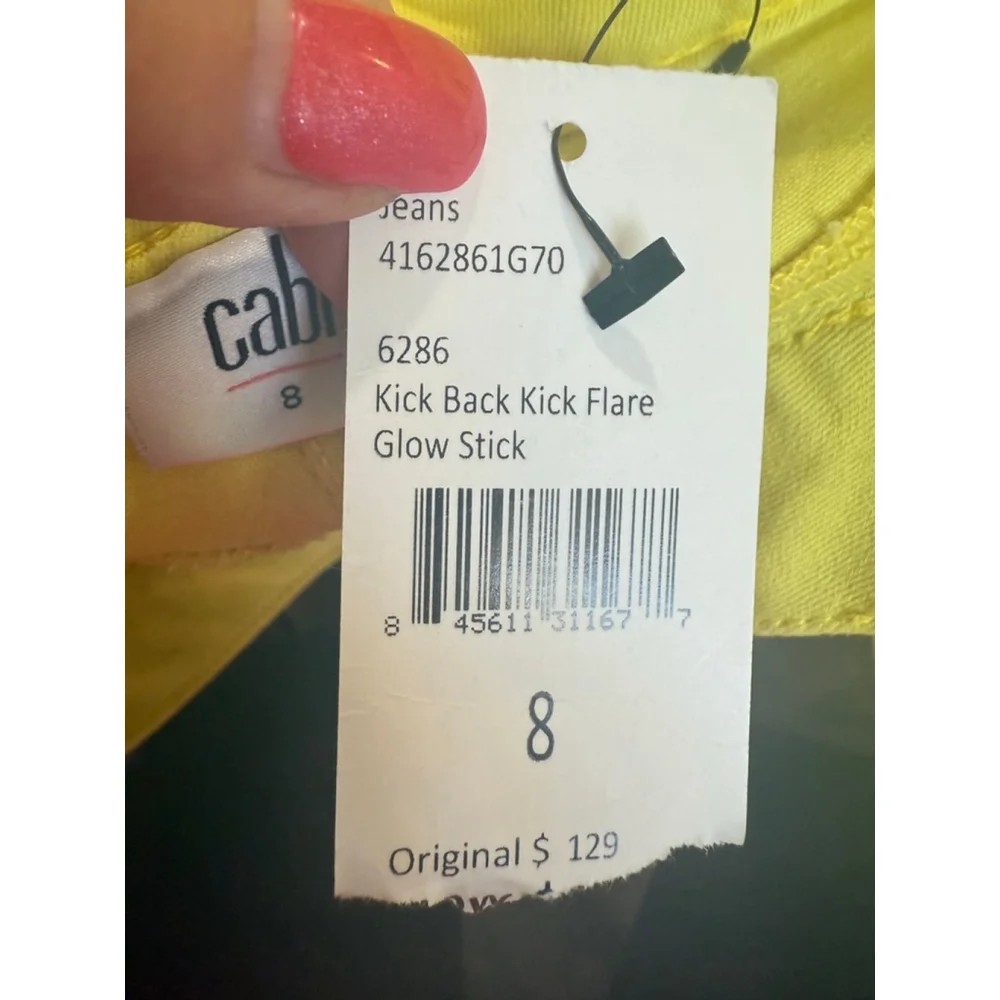 Women's Cabi Kick Flare Jeans Size 8 Yellow